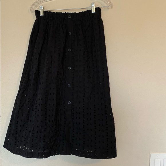 NWT | Mossimo Black Button Up Eylet Skirt - Picture 3 of 7